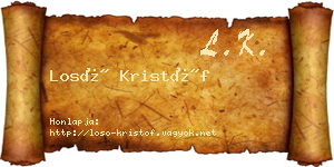 Losó Kristóf névjegykártya