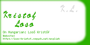 kristof loso business card